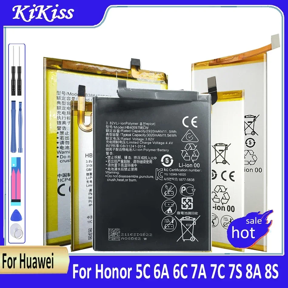 Battery for Huawei Honor 5C 6A 6C 7A 7C 7S 8A 8S Nova Y5 Y6 II Y7 Y9 Pro Prime Lite Plus 2017 2018 2019/Enjoy 6S HB405979ECW