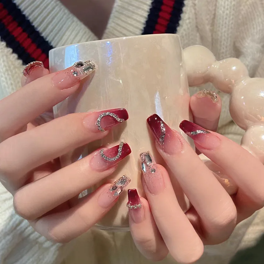 

24 шт./набор, накладные ногти с градиентом