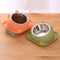 Stainless Steel Cat Bowl with Non-Slip Pad Anti-Spill Cat Feeder Anti Tipping Double Pet Food Dispenser Bowls Dogs Cats