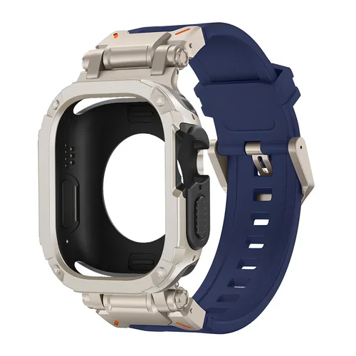 Imagen 2 del producto Correa de silicona + funda de TPU para Apple Watch Band Ultra2 10 46mm 49mm 44mm 45mm funda protectora pulsera para IWatch Series 9 8 7 6 SE