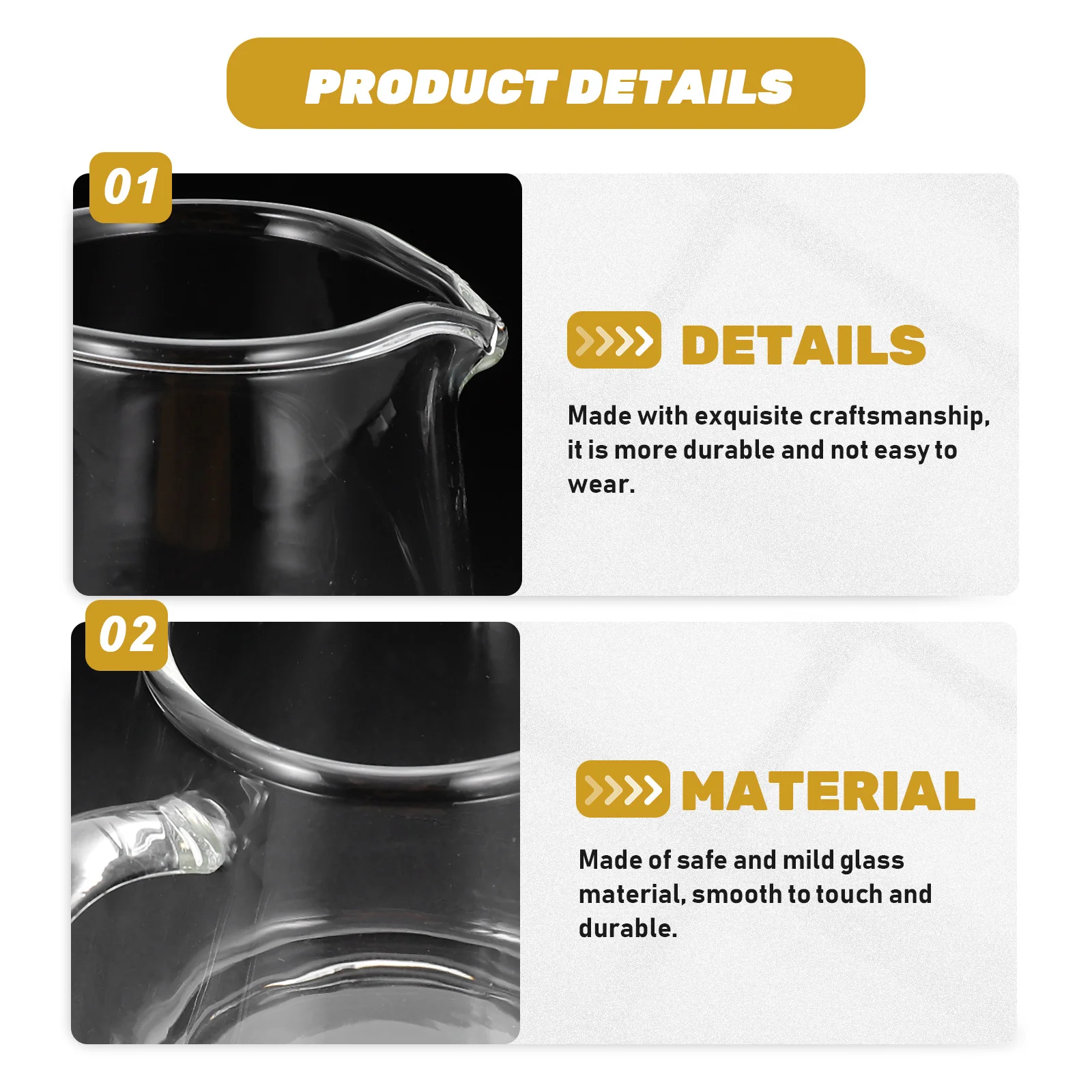 

2Pcs Glass Milk Cups Smooth Surface Multipurpose Kitchen Milk Jug Coffee Creamer Dispenser for Home Bar Coffee Shop