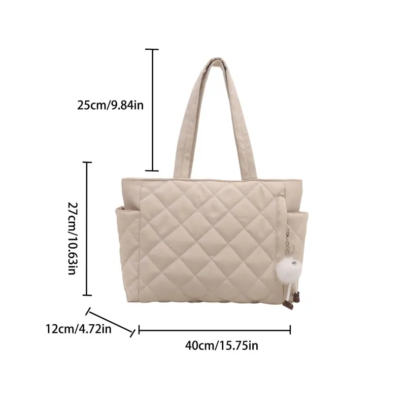 حقيبة كتف ذات سعة كبيرة للنساء على الطراز الكوري مع قلادة للعمل والمكتب والتنقل للاستخدام اليومي غير الرسمي #2