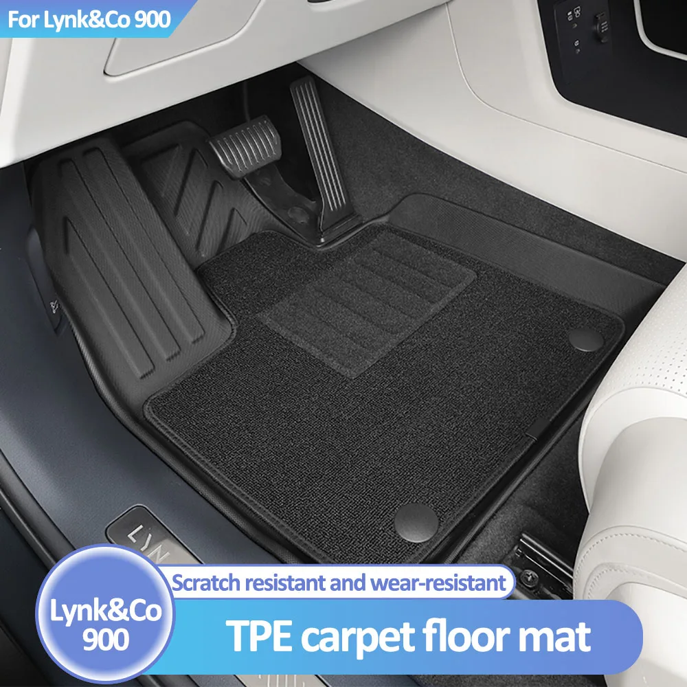 

Коврик для ног TPE с полным объемным звуком для Lynk & Co 900 202, продукт для модификации автомобиля, водонепроницаемый и устойчивый к пятнам двухслойный коврик для ног