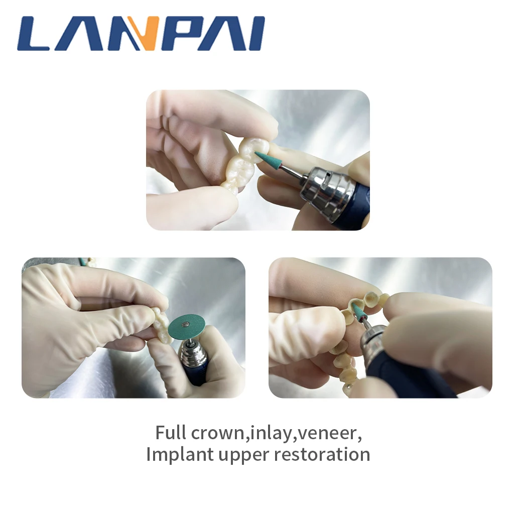 Lanpai-Ceramic Diamond Dental Polisher, Instrumentos de Moagem para Cerâmica De Zircônia, Ferramentas De Laboratório De Dentista, Burs De Polimento