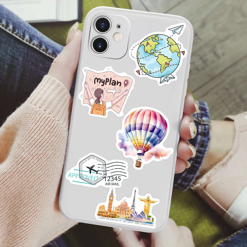 Travel Vacation Holiday Stickers Tourism DIY Kids Gift Waterproof Decal for Laptop Phone Scrapbook Luggage Bottles Decorative