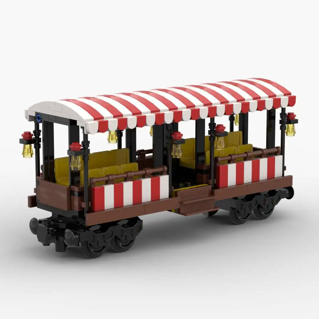 MOC Train Carriage Model Stone Transport Vehicle Oil Tank Truck Third Party Train Tracks Accessory Decoration Toys for Children