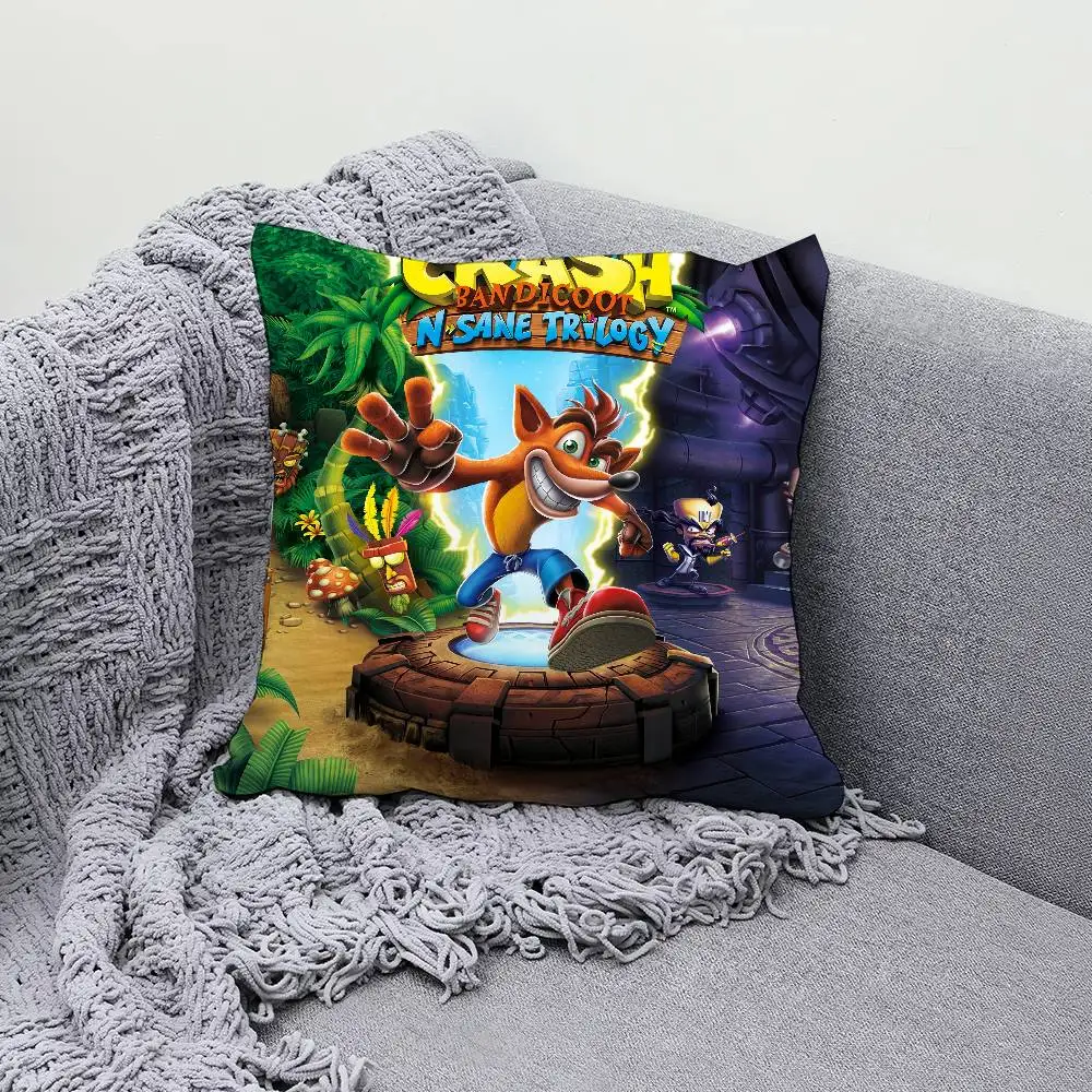

Game C-Crash Bandicoot 30x30cm 45x45cm Pillow Case Decor Protective Covers Comfortable Soft For Sofa Living Room Home Office