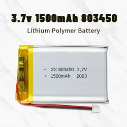 803450 Batteries 3.7V Lithium Polymer Battery 1500mAh Rechargeable Ph2.0 for Massage Instrument Car Recorder Gps Navigation