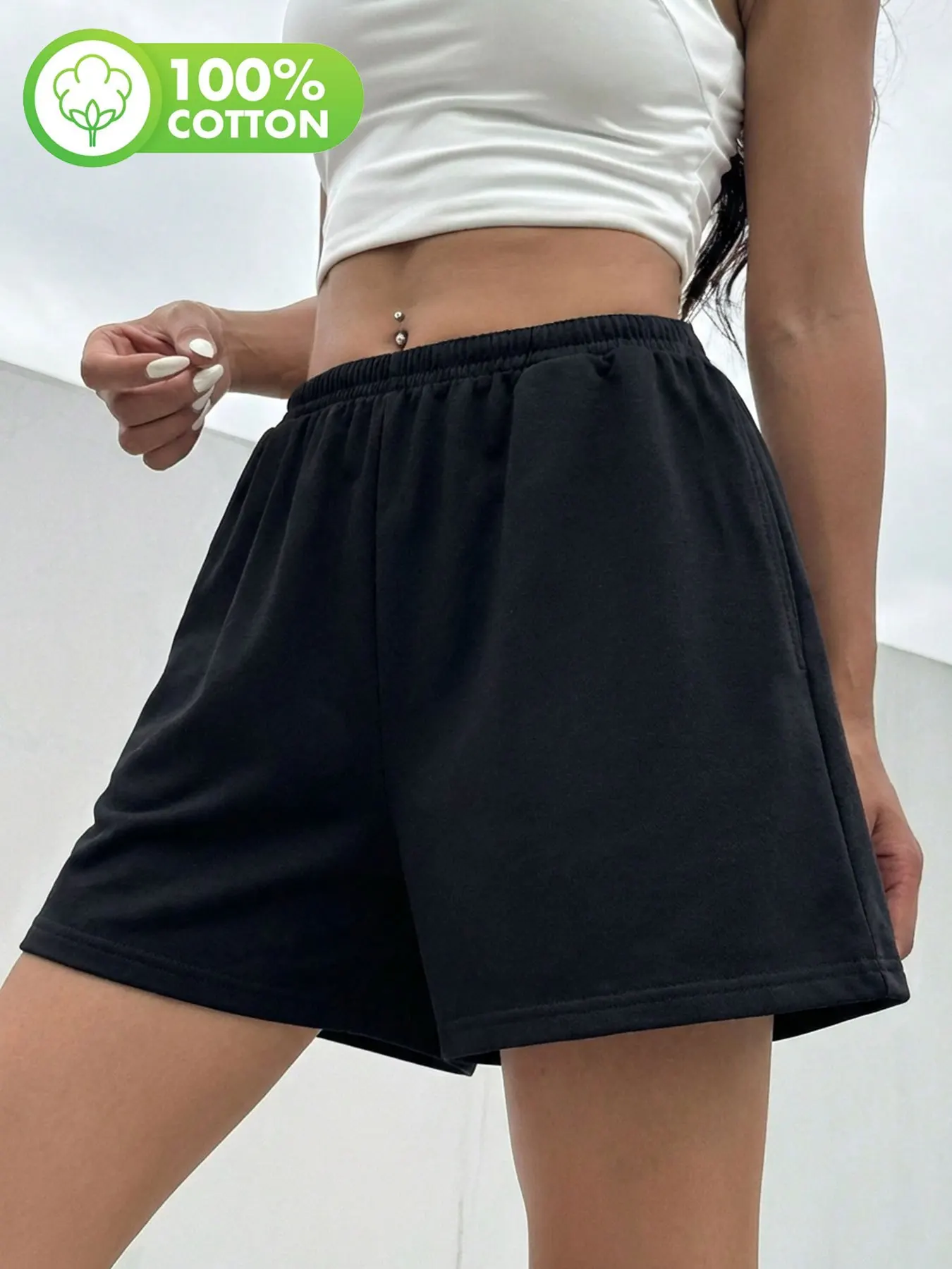 

Casual Shorts Loose Fit with Pockets Summer Wear, Women's Clothing