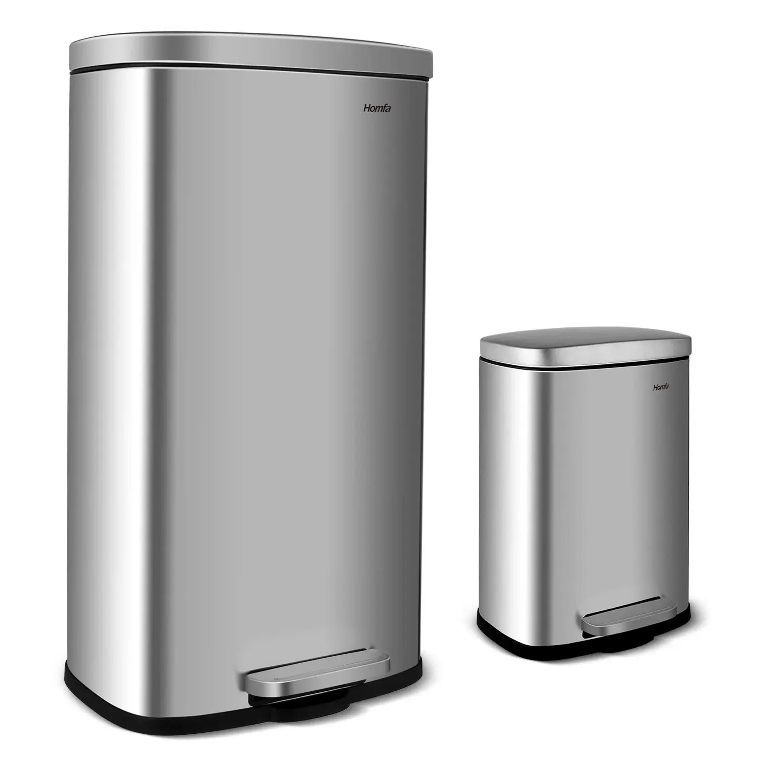 

Кухонный мусорный бак 30 л + 5 л с мягким закрыванием, устойчивый к размазыванию мусорный бак с ножной педалью, матовая нержавеющая сталь, сатинированный никель