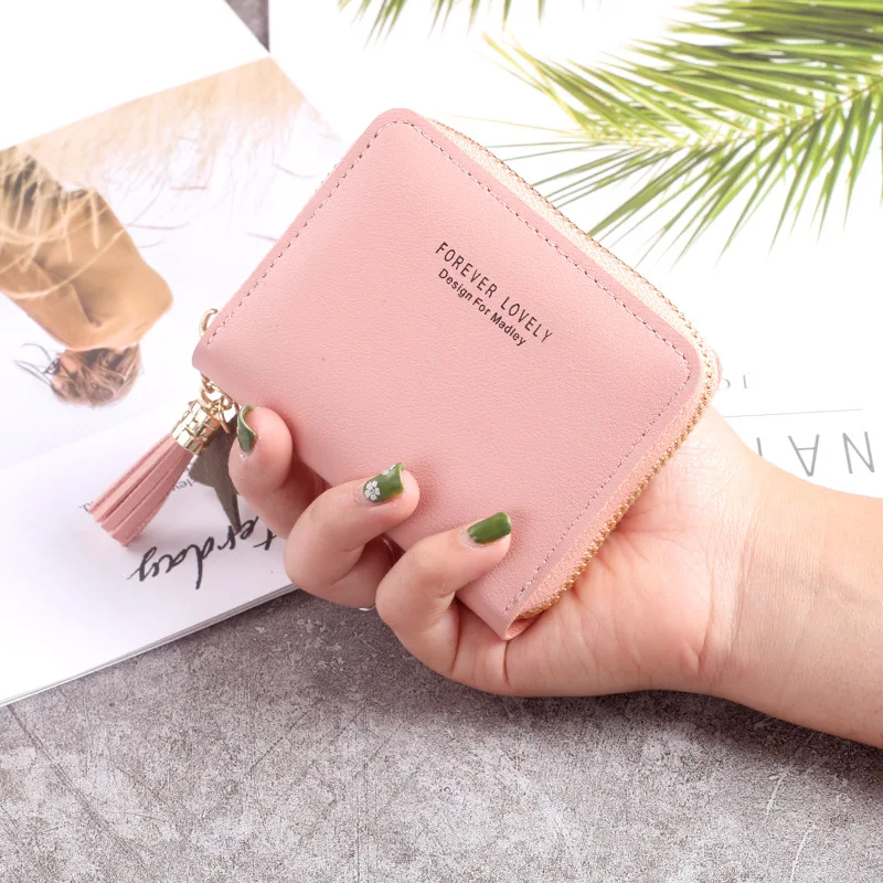2024 Korean version of mini wallet ladies short zipper cute coin purse students short Su Liu female wallet
