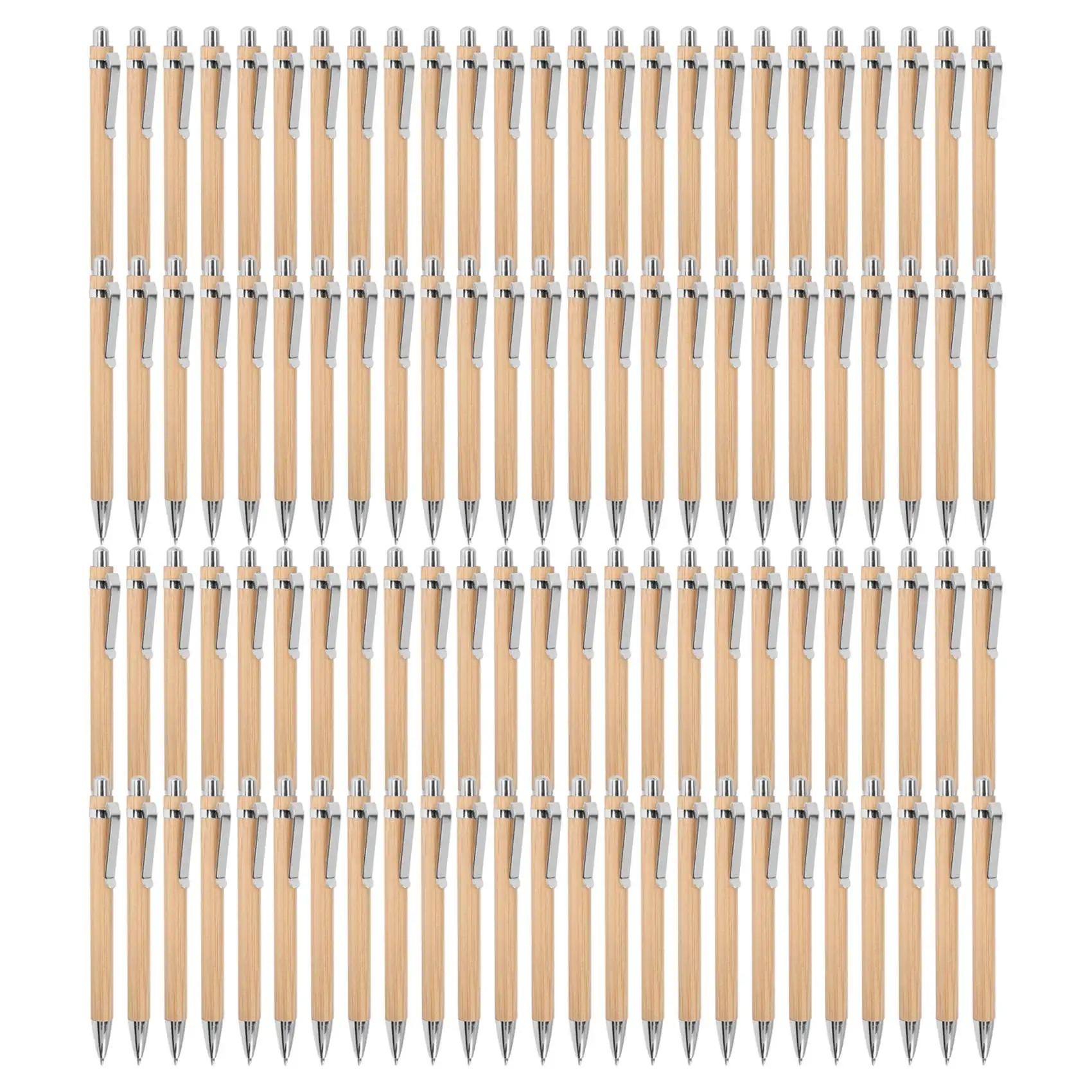 100 pezzi/lotto penna a sfera in bambù stilo penna a contatto forniture per ufficio e scuola penne e forniture per scrittura regali-inchiostro blu