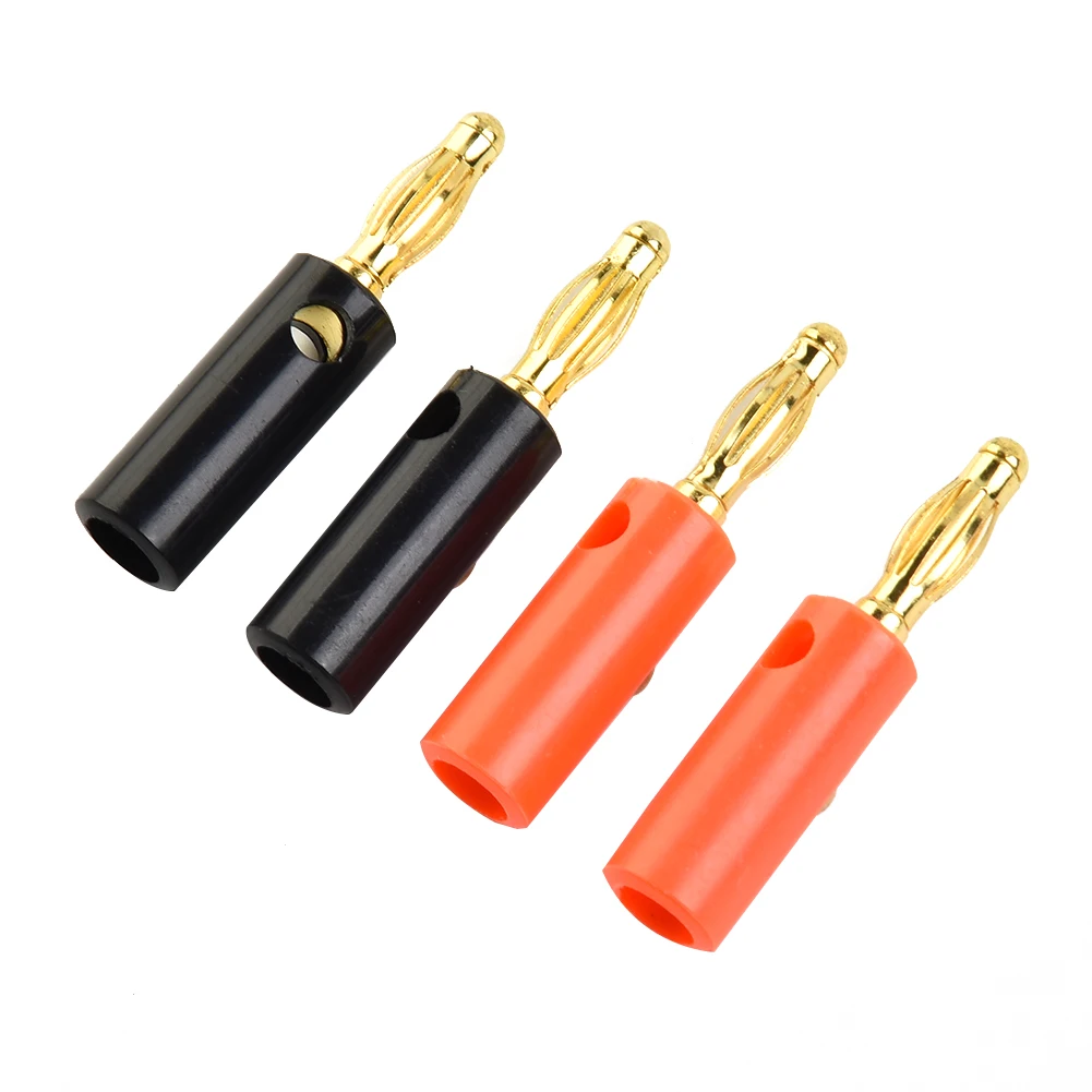 High Quality Hot Sale Practical Banana Plug Male Connector No Soldering Required Useful 4mm Audio Speaker Wire Cables