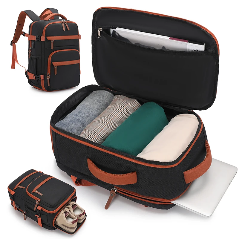 

USB Climbing Backpack with Shoes Pocket Outdoor Travel Business Trip Luggage Bag Dry Wet Commuting Boarding Laptop Schoolbag