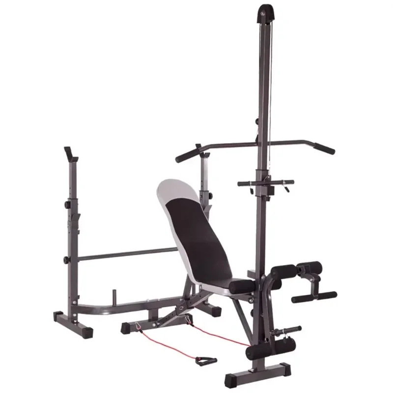Multifunctional Barbell Power Rack Adjustable Weight Bench With High Pull For Bench Press And Squat Training
