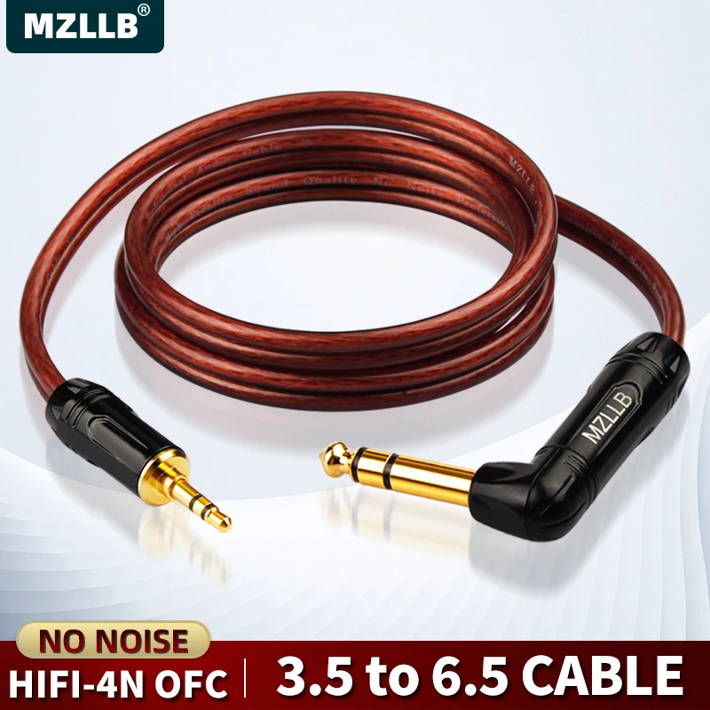 

MZLLB 3.5 to 6.5 audio cable TRS 6.35mm to 3.5mm HIFI OFC phone / PC / MP3 player / headphone amplifier connected to speaker