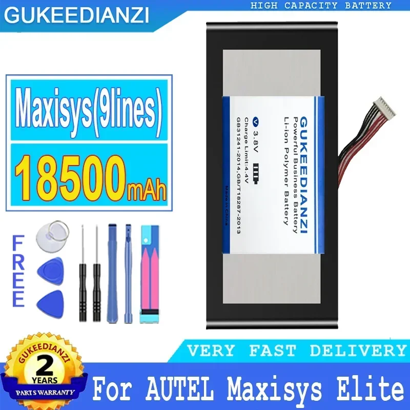 

18500mAh GUKEEDIANZI High Quality Replacement Battery Maxisys (9lines) For AUTEL Maxisys Elite Big Power Bateria Tools