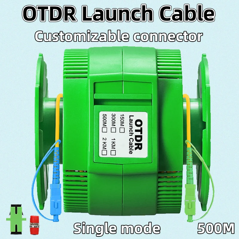 500M Single Mode OTDR Launch Cable Fiber Optic Test Extension Cable SC/FC/ST/LC(UPC/APC) Dead Zone Eliminator AUA-20 Fiber Ring