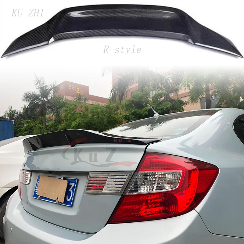 Suitable For Honda Ninth Generation Civic 2013 2014 Highquality Fiberglass material Rear Spoiler Trunk Lid R Styl Diffuser