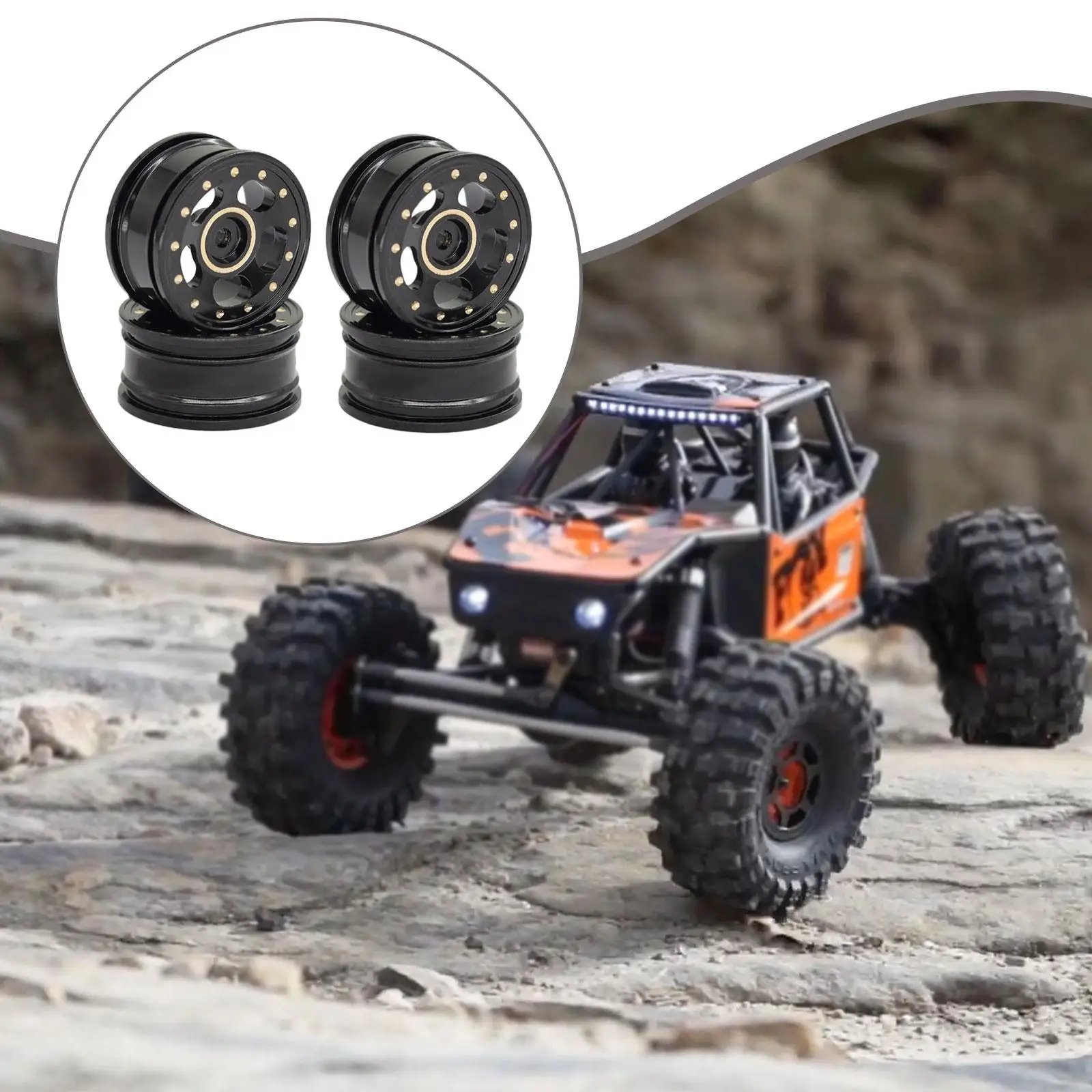 Brass Wheel Rims RC Wheels Beadlock Hub Enhanced Durability for 1/30 RC Crawler Car DIY Replacement Accessories