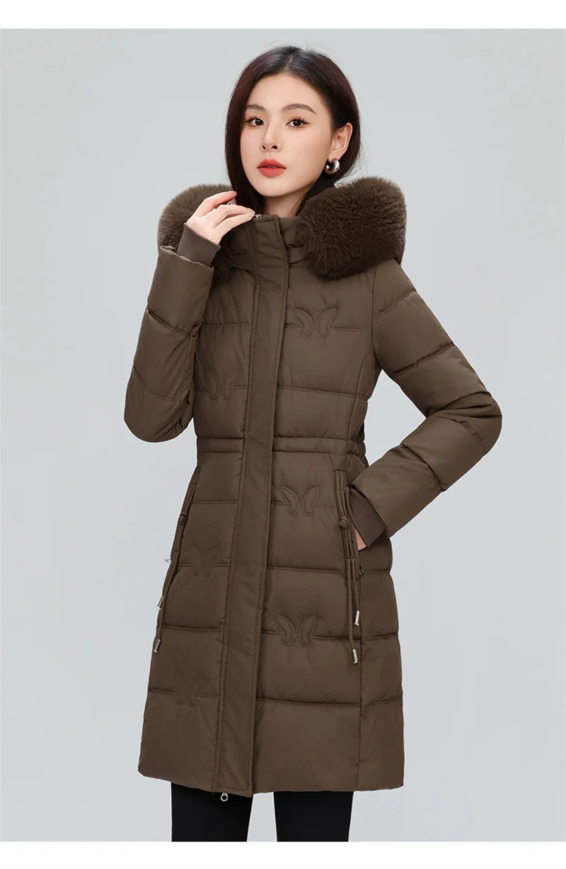 Women's Winter Parka Coat Hooded Korean Version Lady Down Cotton Jacket Warm Temperament Ladies Cotton Padded Outerwear