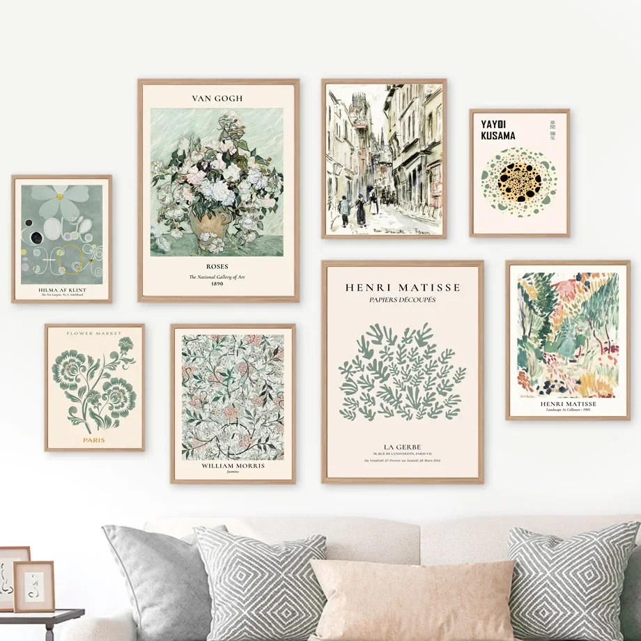 2026 Henri Matisse Van Gogh Morris Wall Art Canvas Painting Abstract Exhibition Mid Century Posters Prints Pictures Living Ro