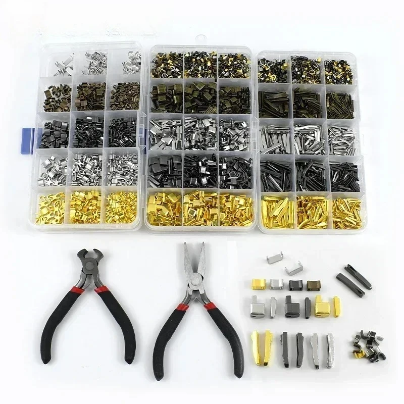

1Set 3#5#8# Metal Zipper Stopper Non-slip Double Open Latch Zip Repair Kits U-Shape Stop Zips Tool Sets DIY Hardware Accessories