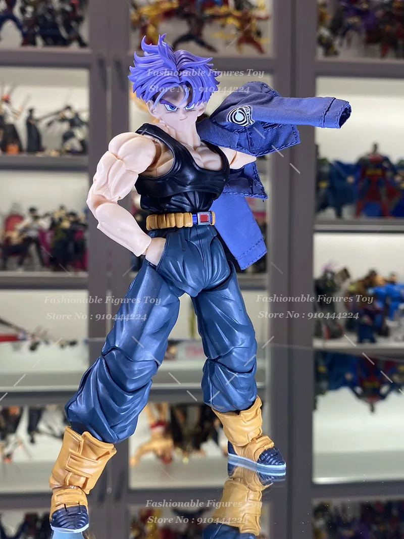 SHF 1/12 Men Soldier Future Trunks Combat Jacket Dragon Ball Blue Training Gi Short Coat Accessory Fit Action Figure Body Dolls