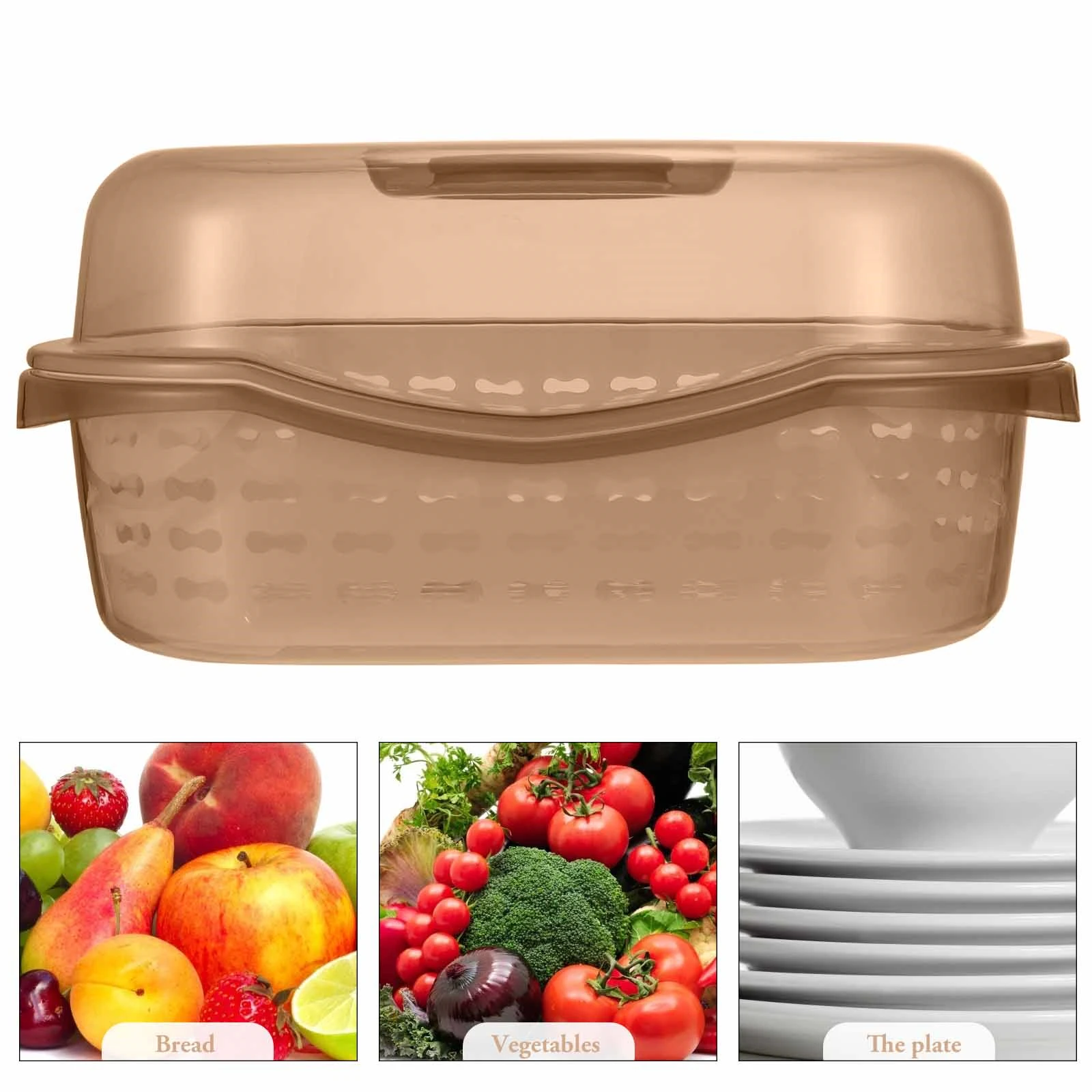 

Food Containers with Lids Vegetable Washing Basket Drain Colander Fruit Dish Drainer Khaki Plastic Strainer Newborn
