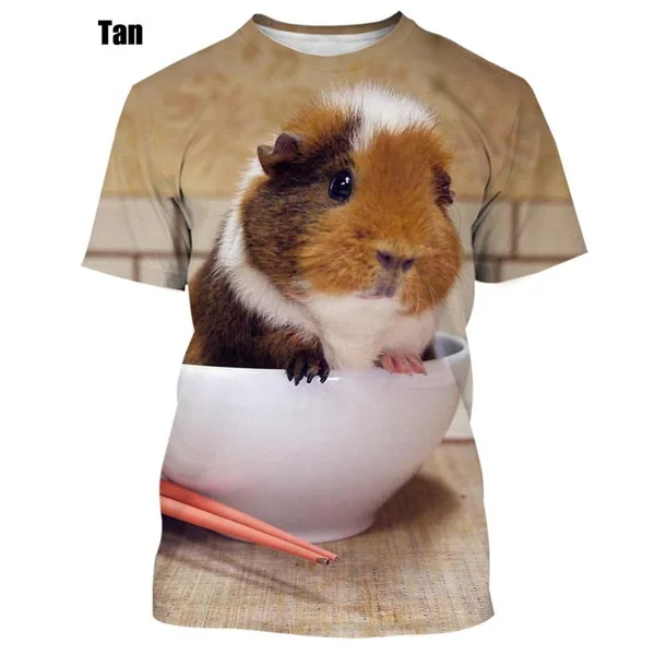 Divertente animale cavia stampa 3d estate uomo donna Streetwear o-collo t-shirt oversize Casual TShirt Trend moda abbigliamento Unisex