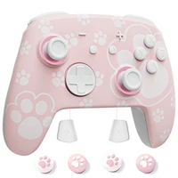 FUNLAB-controlador Pro con diseño luminoso de pata de gato rosa, Compatible con Nintendo Switch 2/OLED/PC/Lite/Paddle/Turbo/RGB/Joystick Hall