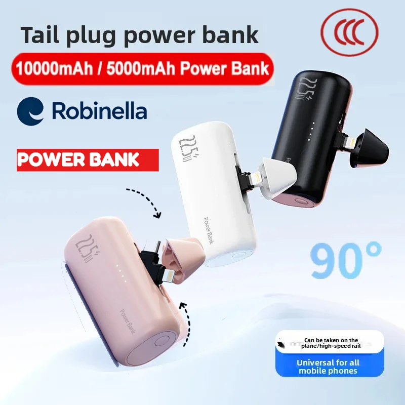 

Новый компактный капсульный аккумулятор с двойным интерфейсом емкостью 5000 мАч, 22,5 Вт, портативный мини-аккумулятор для быстрой зарядки, подходит для большинства электроники