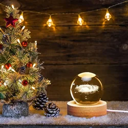Noel 6cm Universe Crystal Ball Christmas Tree XMAS LED Light  Home Decor Birthday Couple Gift Navidad 2024