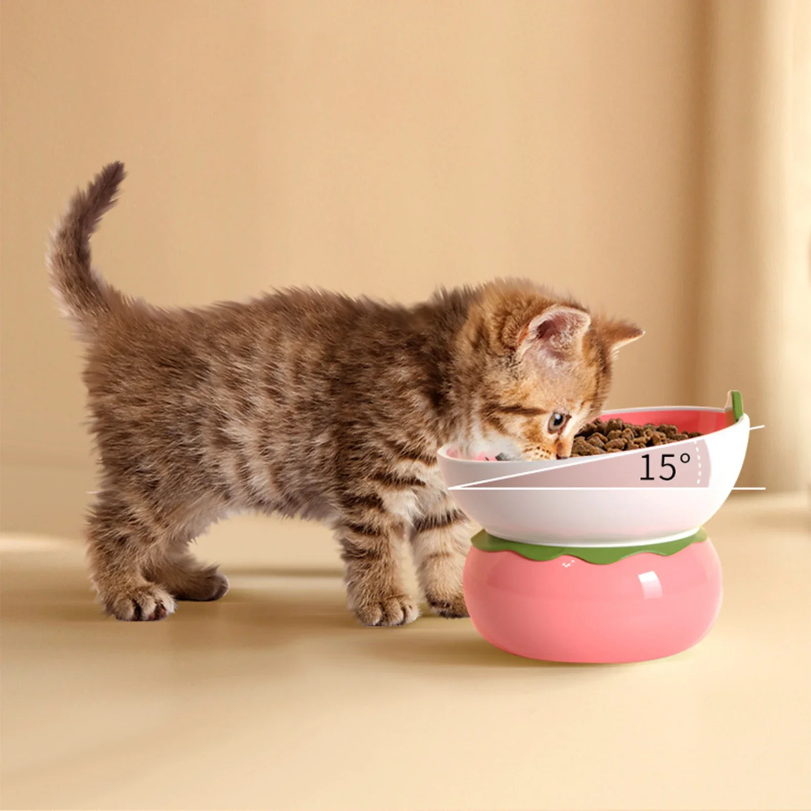 Cute Ceramic Elevated Cat Bowl Anti Vomiting Raised Ceramic Pet Food Bowl Pet Supplies Accessories Dog Cat Pet Supplies Dog Bowl