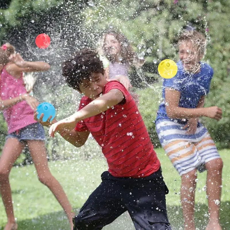 Reusable Water Balloons Refillable Balloons Pool Toys Reusable Silicone Ball Set Of 6 Summer Pool Party Beach Games For Kids