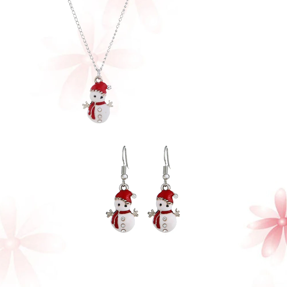 

1 set Christmas Gift Earring Set Colorful Alloy Snowman Design Pendant Necklace For Women s Holiday Party Sanowman Earrings
