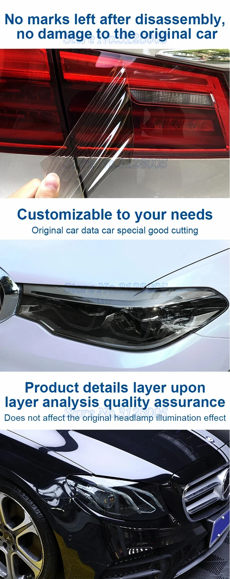 Autos chein werfer folie tph ppf Schutz folie für Auto-Styling-Dekoration – Detail 2