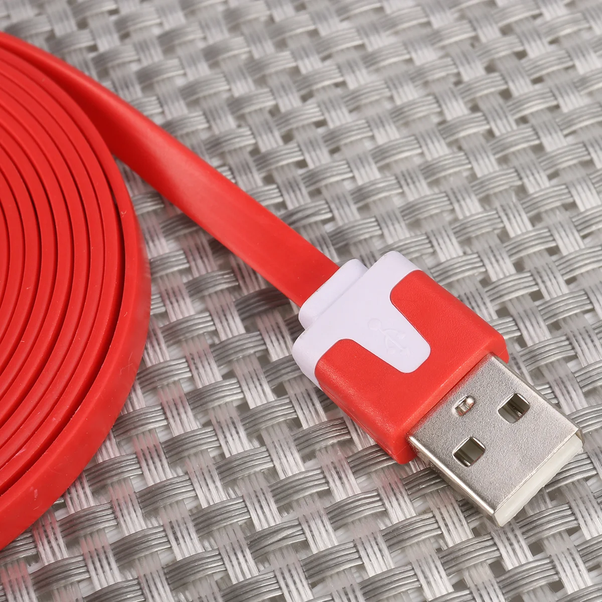 

3 Meters Flat Micro Usb Cable Fast Charging Data Sync For Devices Red Durable Silicone Compatible With