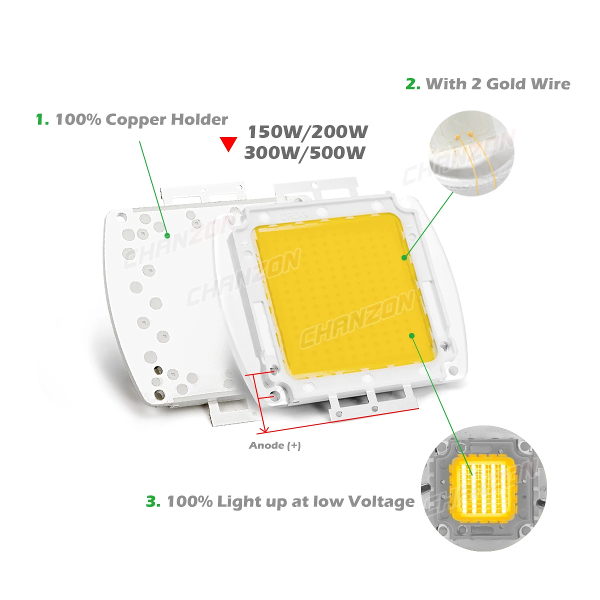 1PC High Power 150W 200W 300W 500W Natural Cool Warm White COB Integrated LED lamp Chip SMD For DIY Spotlight Bulb Outdoor Light