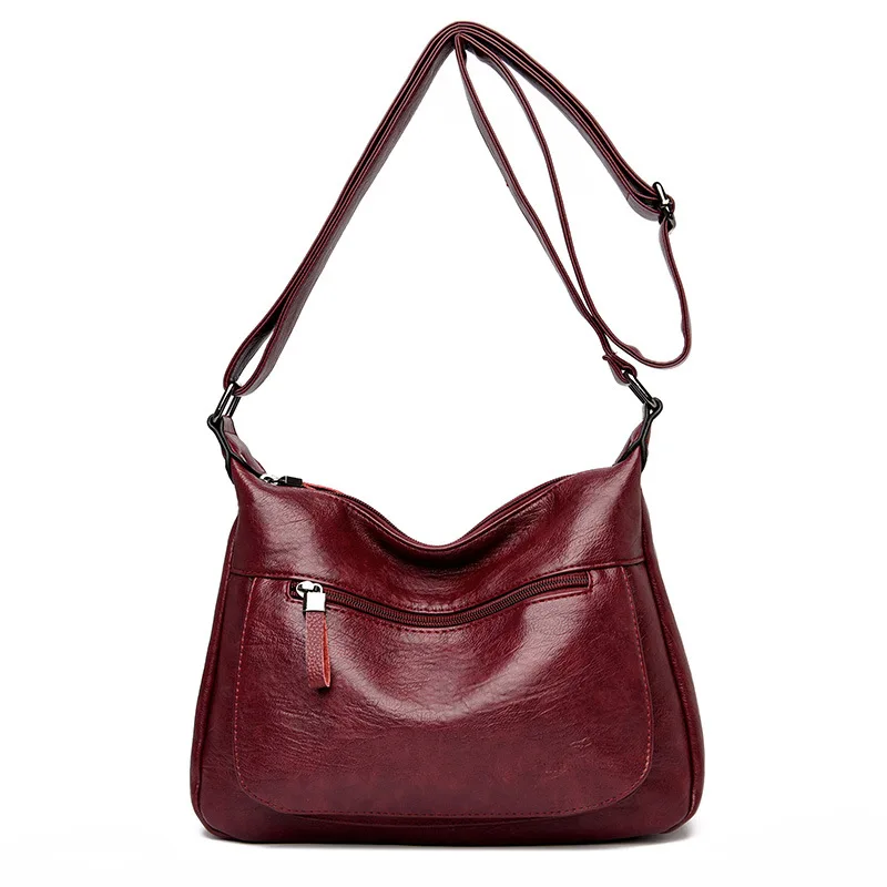 Bolso de hombro para mujer PU versátil doble capa gran capacidad simplicidad Retro Hardware de alta calidad bolsos cruzados para mujer