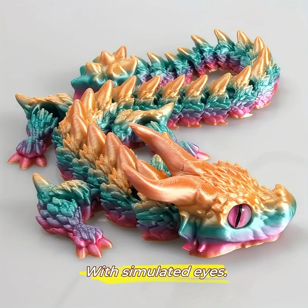 30 cm 3D-Druck Chinesischer Drache Spielzeug Gemeinsam Frei Bewegliches Simulationsmodell Einhorn Vierklauendrache Kreatives Geschenk Heimdekoration
