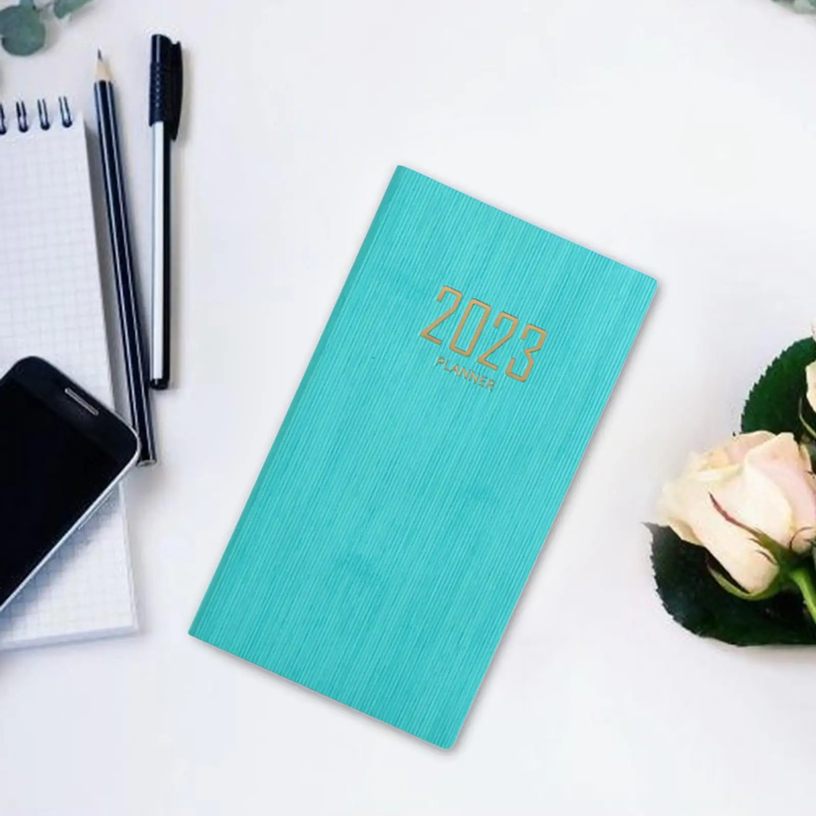 Recording Weekly Notebook Planner Leather Cover Appointment A6 Thick Paper Calendar Daily Account Schedule for Home