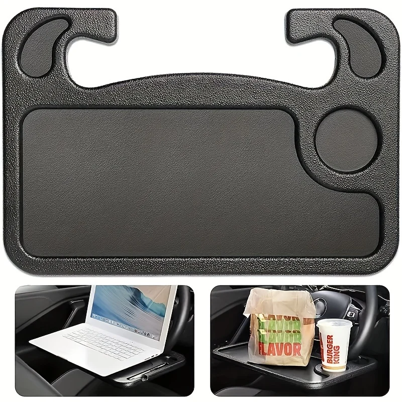 Steering Wheel Tray Table Deluxe - Multifunctional Car Storage Rack With Card Table Functionality - Durable Plastic Construction