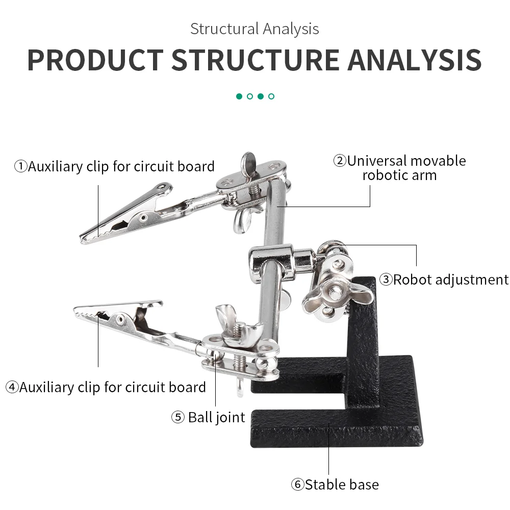 LUXIANZI 납땜 인두 스탠드 용접 세 번째 도움 손 360 ° 홀더 클램프 악어 클립 납땜 재작업 수리 홀더 도구