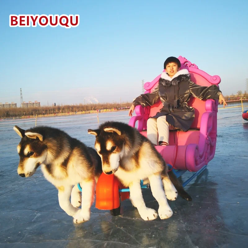 Winter Outdoor Super Large Classic Toboggan Snow Sleds Ice And Snow Dogs Pulling Sleds