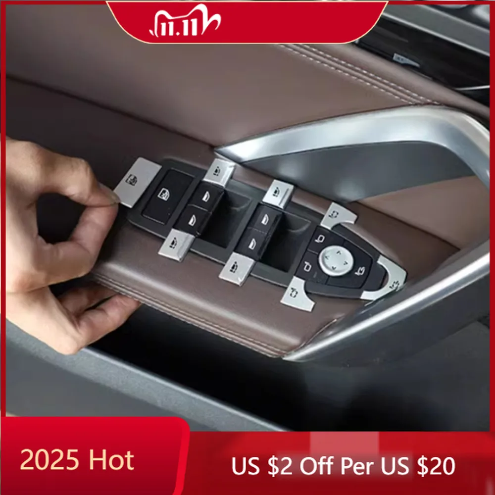 

Внутренние молдинги для BMW X1 iX1 U10 U11 2023 2024 13 шт./компл. металлические автомобильные оконные очки, кнопка подъема, переключатель, наклейки, автозапуск