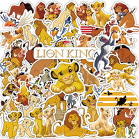 50PCS Cartoon Disney Movie The Lion King Stickers Cute Decals Toys for Kids Scrapbook Laptop Luggage Phone Helmet Car Sticker