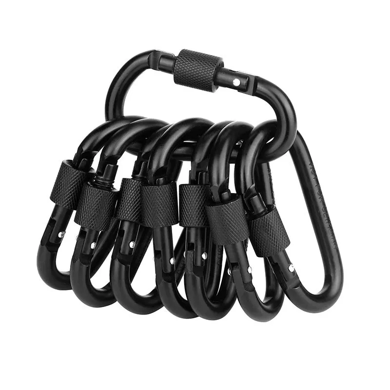 Strengthened Alloy Mountaineering Buckle D-Type Quick Hanging Nut Buckle Lockable Hook Outdoor Accessories,With Super Hard Nut