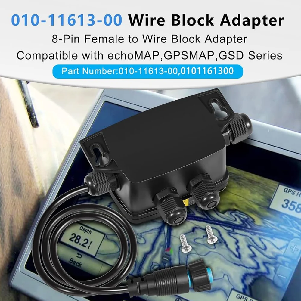 

Replacement for 010-11613-00 8-Pin Female to Wire Block Adapter Compatible with echoMAP 50dv/50s/70dv GSD Modules 24/25 Series
