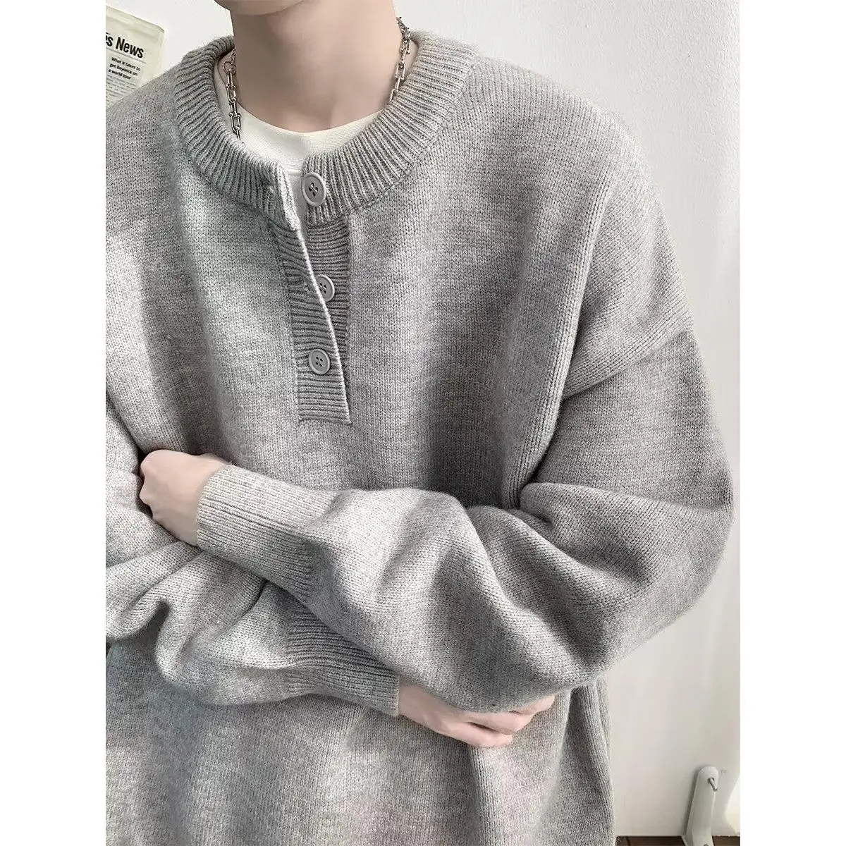 

2024, винтажный японский трикотаж на пуговицах, мягкий уютный осенний свитер «Ленивая девушка-бойфренд» в стиле ретро